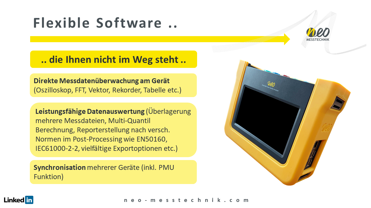 Flexible Mess-Software PQ Netzqualität Neo Messtechnik